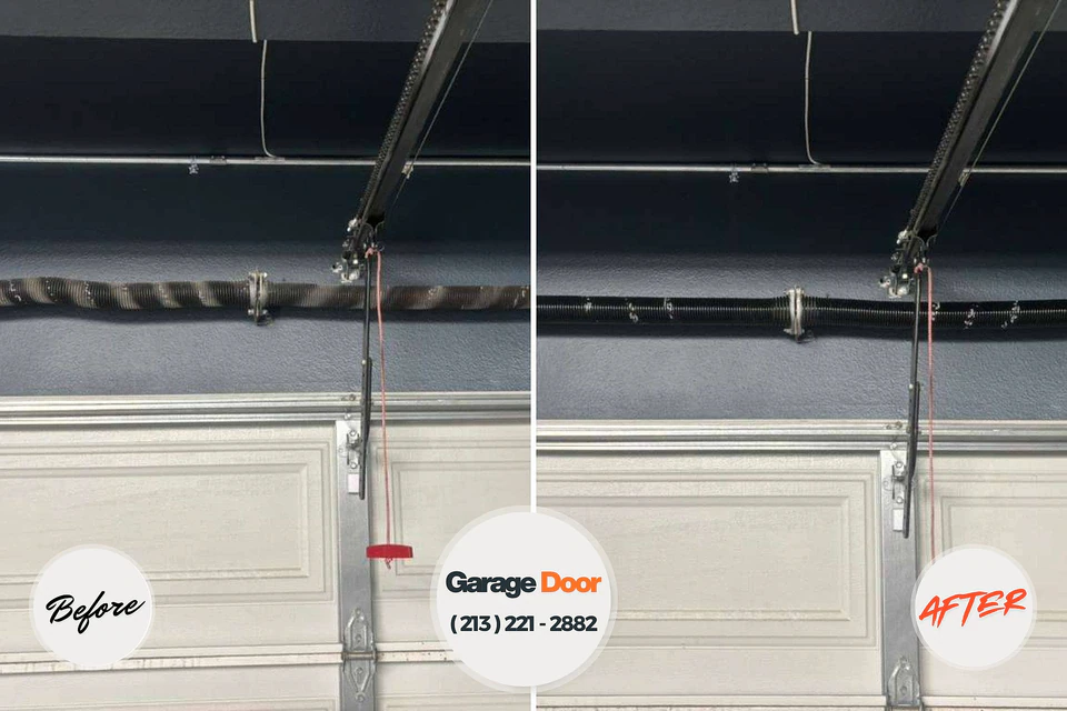 Before and after: garage door repair Champion Heights, OH